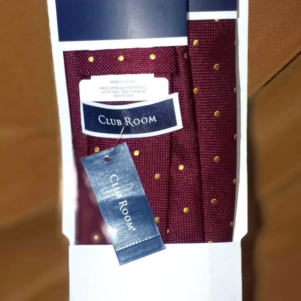 CLUB ROOM BURGUNDY OXFORD DOT DRESS TIE (2pk)